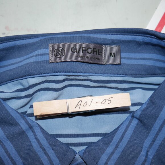 G/FORE Split Stripe Contrast Tech Jersey Golf Polo Men's Size M Moisture-wicking - Picture 11 of 12
